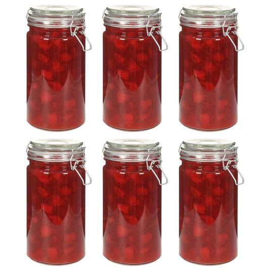 Berkfield Storage Jars with Clip Closure 6 pcs 1000 ml