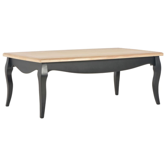 Berkfield Coffee Table Black and Brown 110x60x40 cm Solid Pine Wood