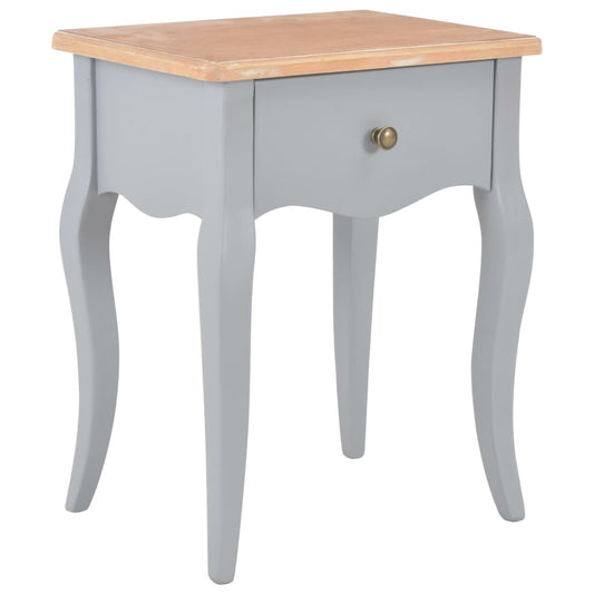 Berkfield Nightstand Grey and Brown 40x30x50 cm Solid Pine Wood