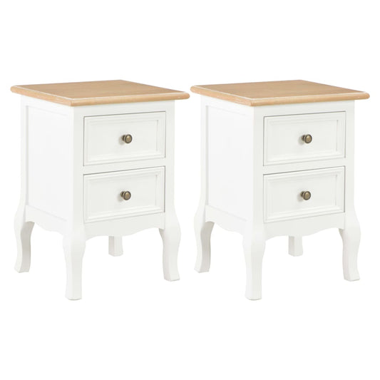 Berkfield Bedside Cabinet 2 pcs White 35x30x49 cm MDF