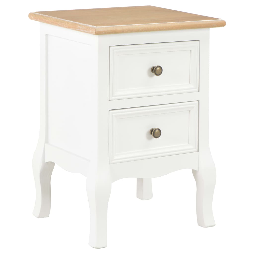 Berkfield Bedside Cabinet 2 pcs White 35x30x49 cm MDF