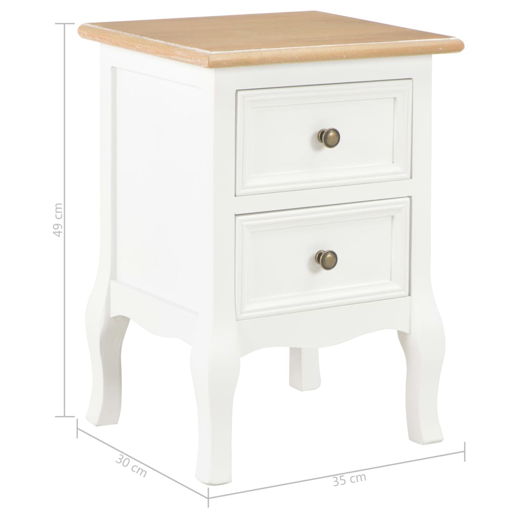 Berkfield Bedside Cabinet 2 pcs White 35x30x49 cm MDF