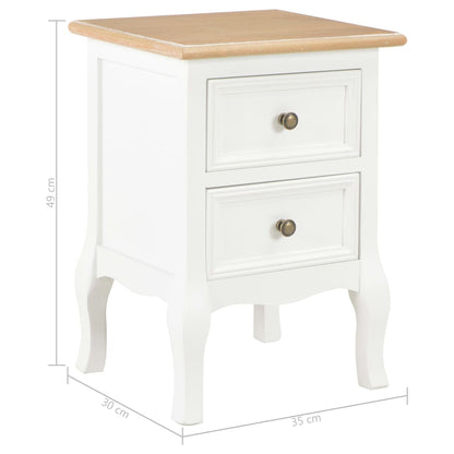 Berkfield Bedside Cabinet 2 pcs White 35x30x49 cm MDF