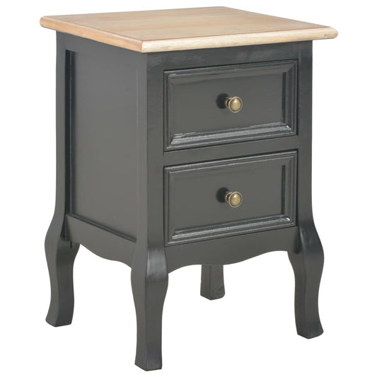 Berkfield Bedside Cabinet Black 35x30x49 cm MDF