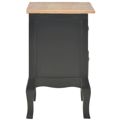 Berkfield Bedside Cabinet Black 35x30x49 cm MDF