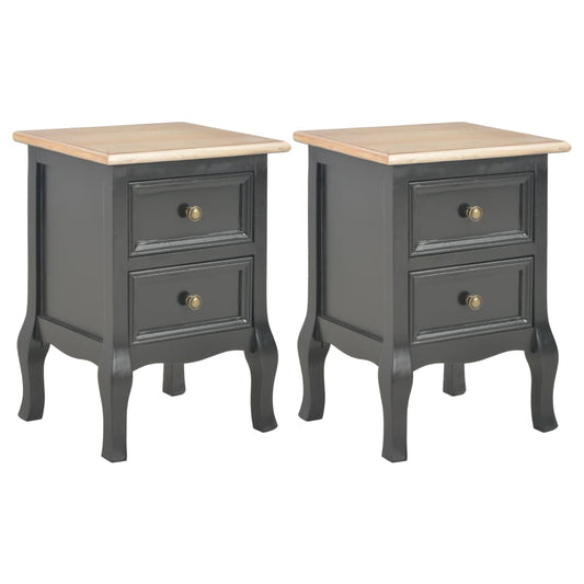 Berkfield Bedside Cabinets 2 pcs Black 35x30x49 cm MDF