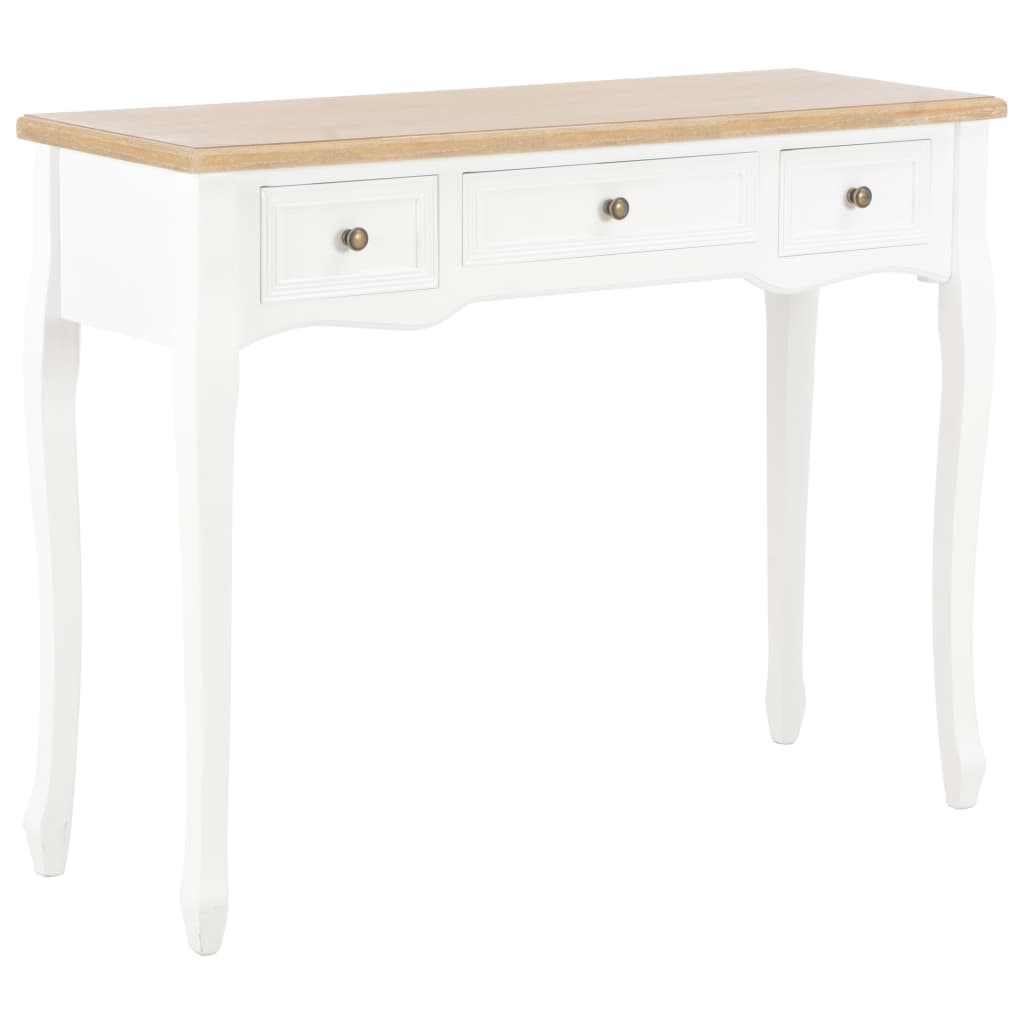 Berkfield Dressing Console Table with 3 Drawers White