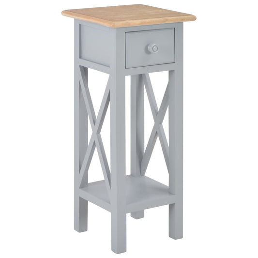 Berkfield Side Table Grey 27x27x65.5 cm Wood