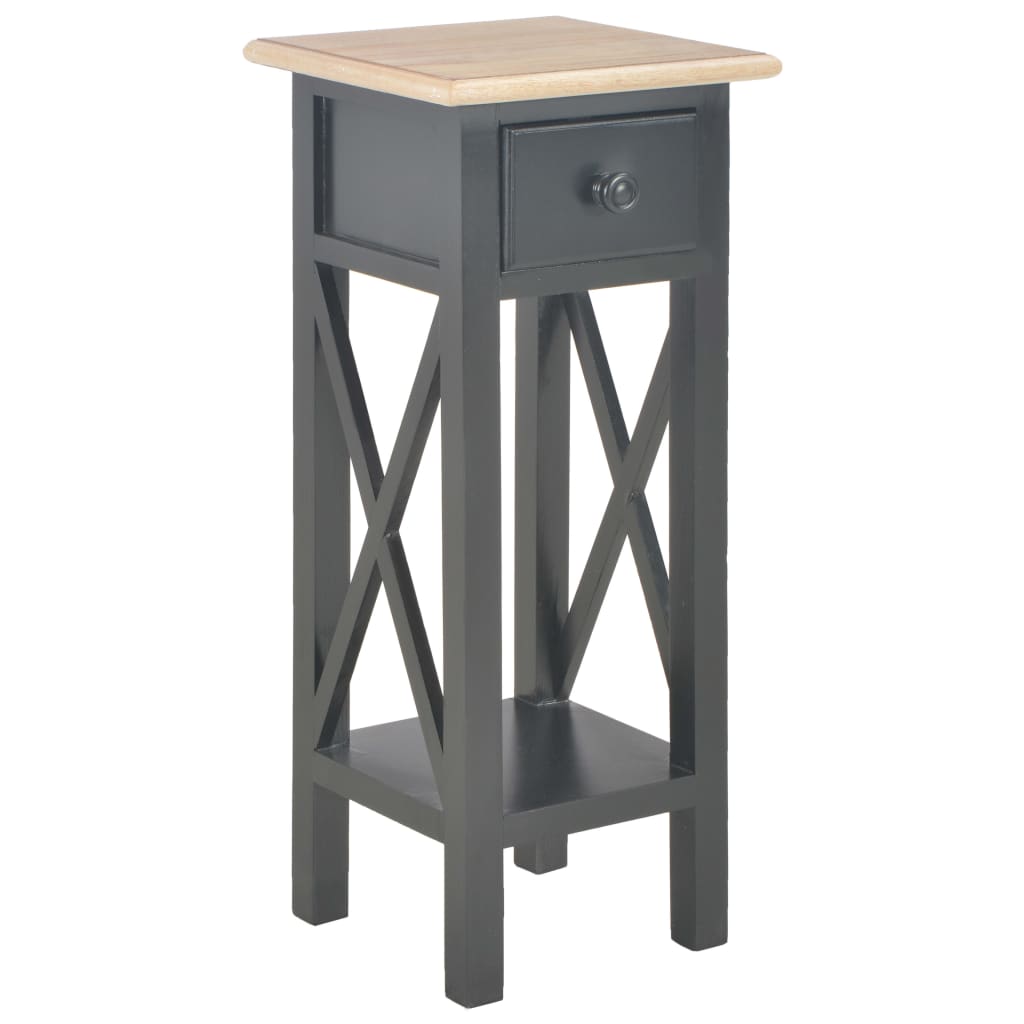 Berkfield Side Table Black 27x27x65.5 cm Wood