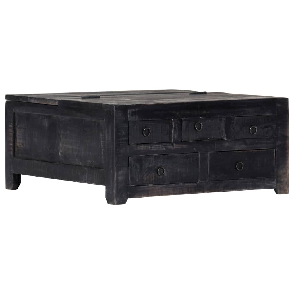 Berkfield Coffee Table Black 65x65x30 cm Solid Mango Wood