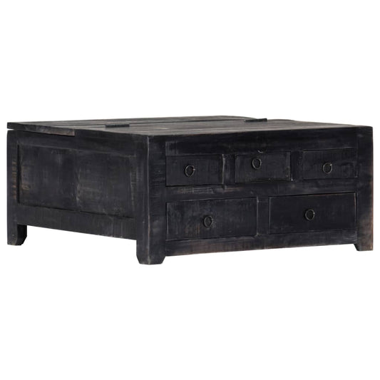Berkfield Coffee Table Black 65x65x30 cm Solid Mango Wood