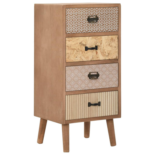 Berkfield Side Cabinet with 4 Drawers Brown 34.5x30x74.5 cm MDF