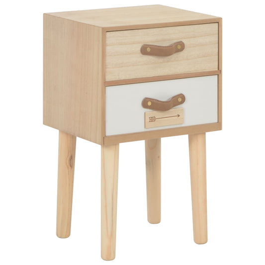 Berkfield Bedside Cabinet with 2 Drawers 30x25x49.5 cm Solid Pinewood