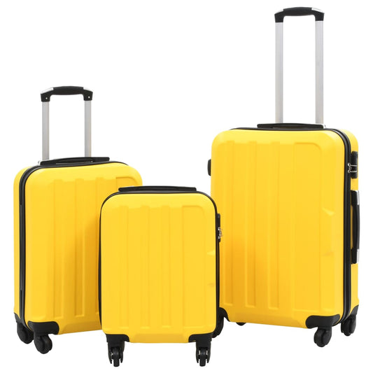 Berkfield Hardcase Trolley Set 3 pcs Yellow ABS