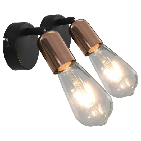 Berkfield Spot Lights 2 pcs Black and Copper E27