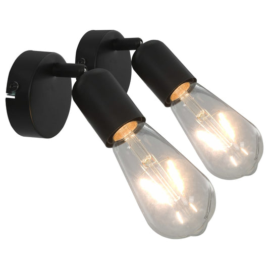 Berkfield Spot Lights 2 pcs Black E27
