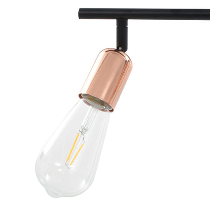 Berkfield 4-way Spot Light with Filament Bulbs 2 W Black and Copper 60 cm E27