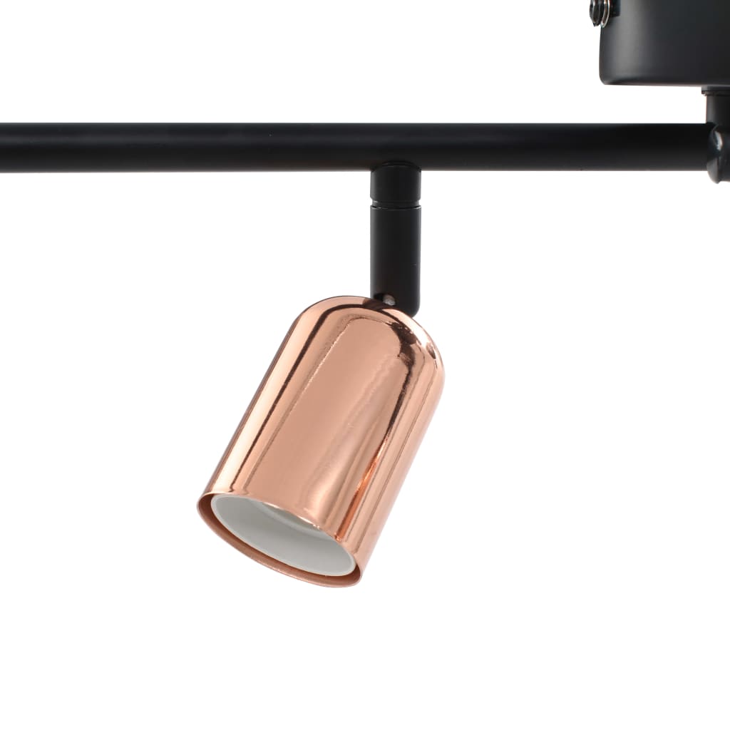 Berkfield 4-way Spot Light with Filament Bulbs 2 W Black and Copper 60 cm E27