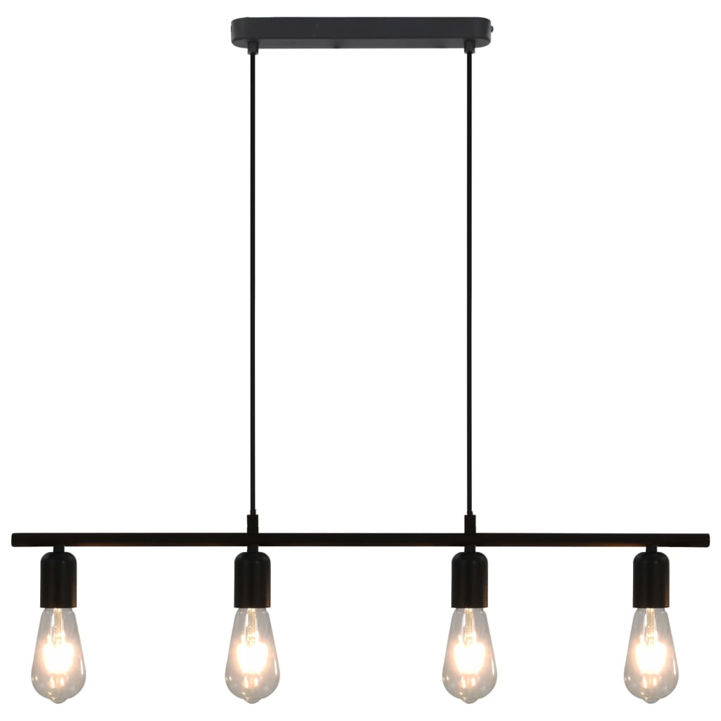 Berkfield Ceiling Lamp with Filament Bulbs 2 W Black 80 cm E27