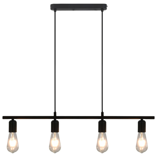 Berkfield Ceiling Lamp with Filament Bulbs 2 W Black 80 cm E27