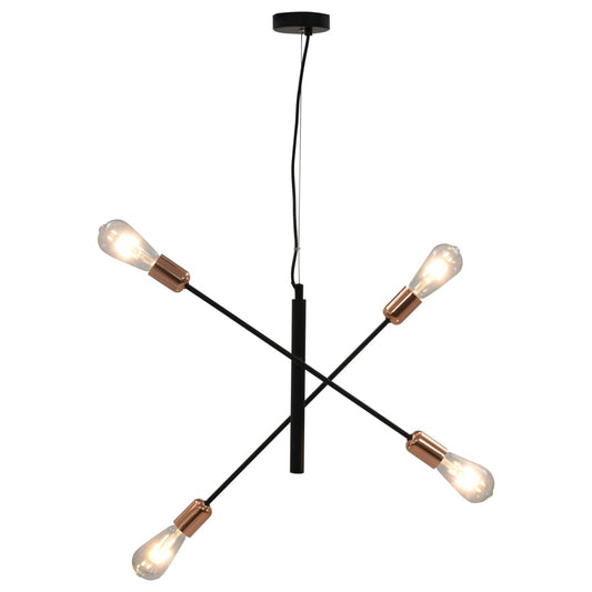 Berkfield Ceiling Light with Filament Bulbs 2 W Black and Copper E27