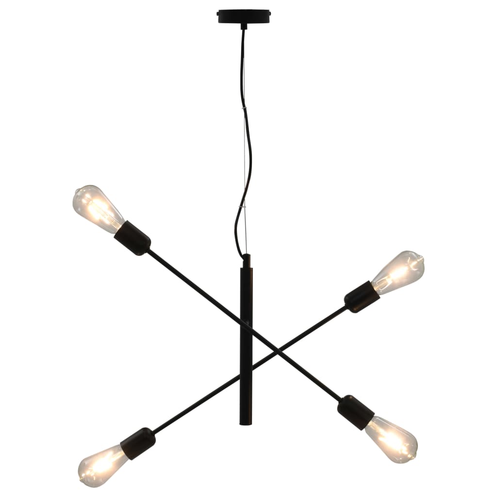 Berkfield Ceiling Light with Filament Bulbs 2 W Black E27