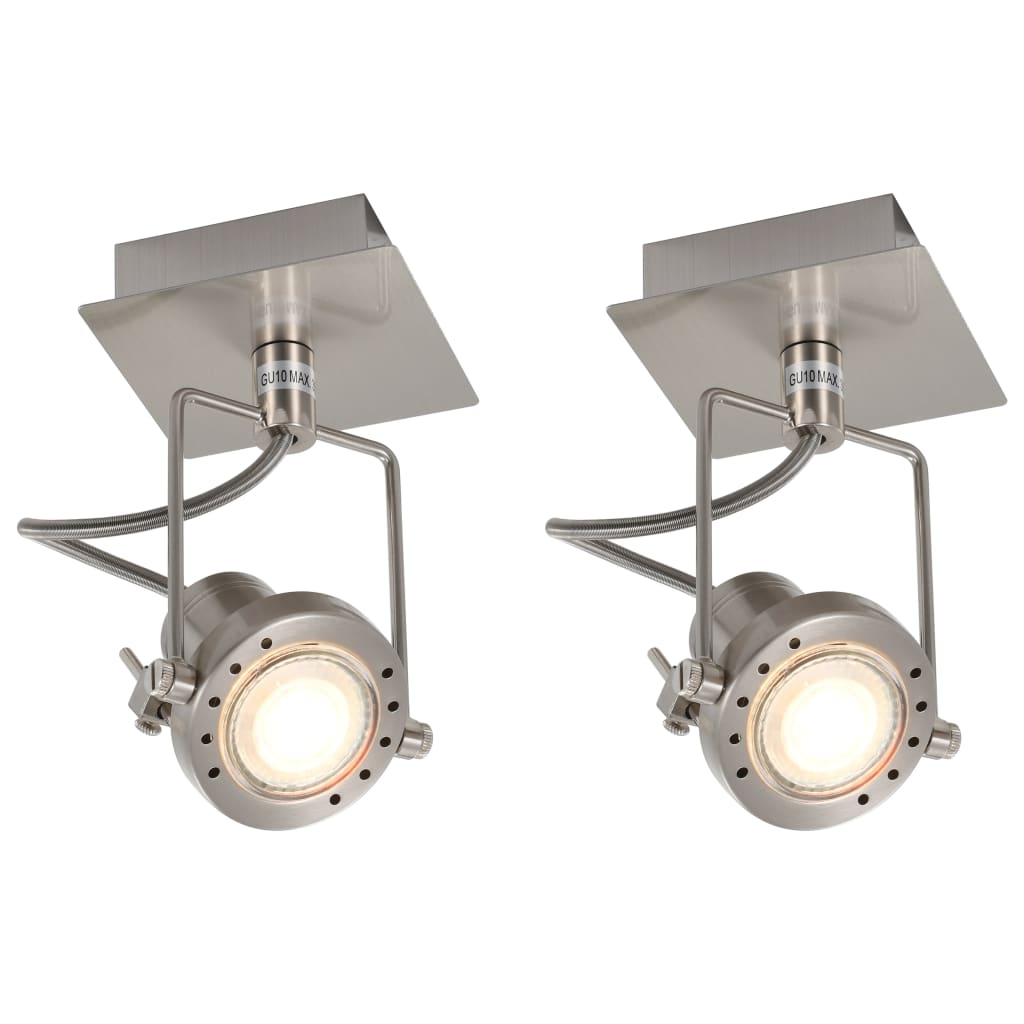 Berkfield Spot Lights 2 pcs Silver GU10