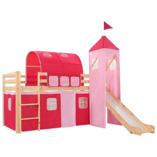Berkfield Children's Loft Bed Frame with Slide & Ladder Pinewood 208x230cm