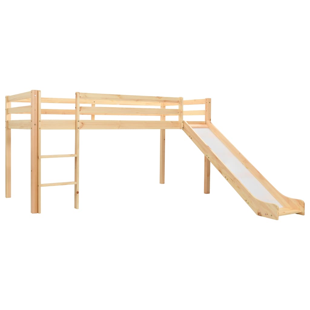 Berkfield Children's Loft Bed Frame with Slide & Ladder Pinewood 97x208 cm