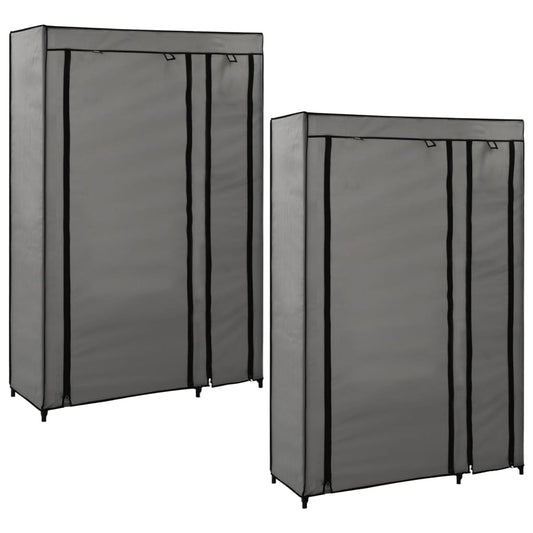 Berkfield Folding Wardrobes 2 pcs Grey 110x45x175 cm Fabric