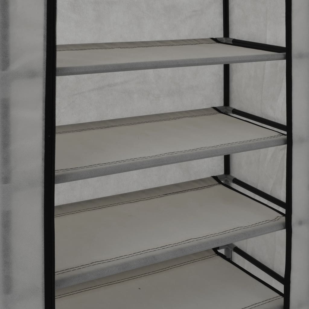 Berkfield Shoe Cabinet with Cover Grey 58x28x106 cm Fabric