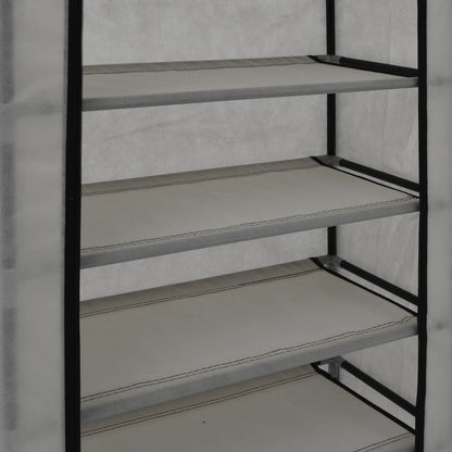 Berkfield Shoe Cabinet with Cover Grey 58x28x106 cm Fabric