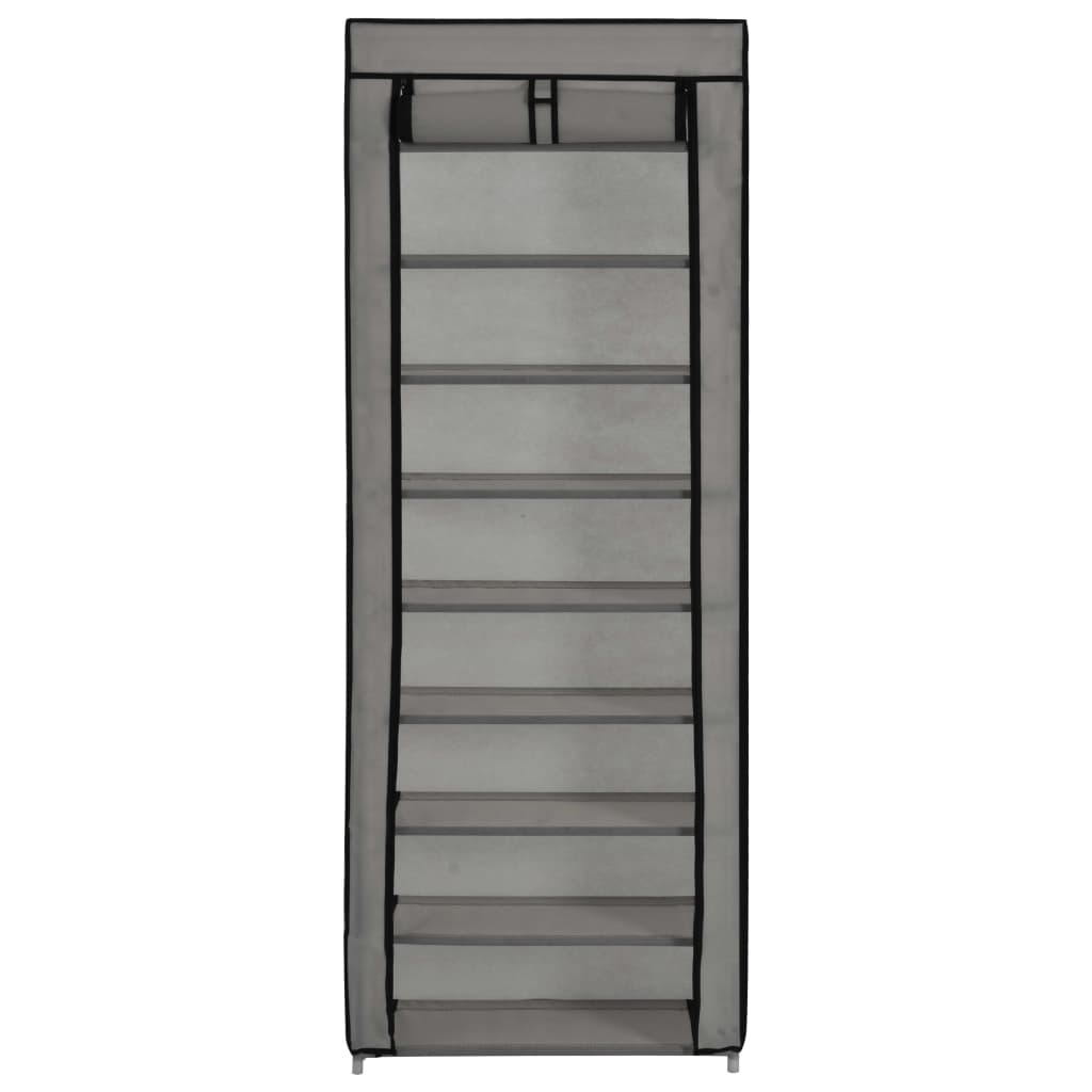 Berkfield Shoe Cabinet with Cover Grey 57x29x162 cm Fabric