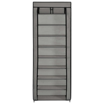Berkfield Shoe Cabinet with Cover Grey 57x29x162 cm Fabric