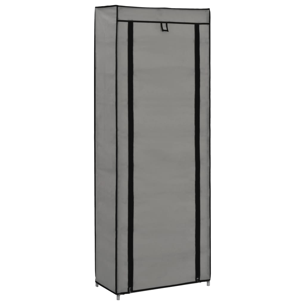 Berkfield Shoe Cabinet with Cover Grey 57x29x162 cm Fabric