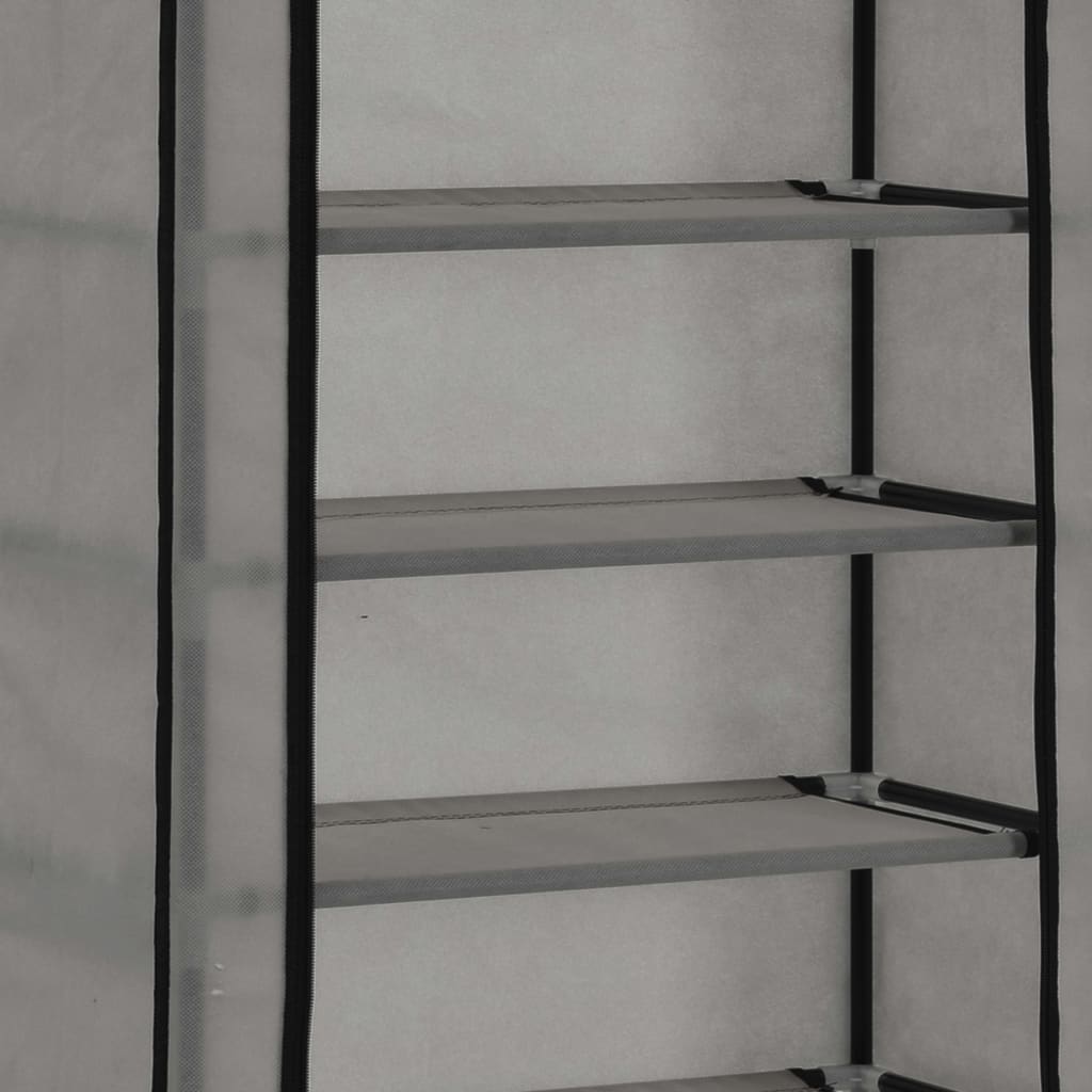 Berkfield Shoe Cabinet with Cover Grey 57x29x162 cm Fabric
