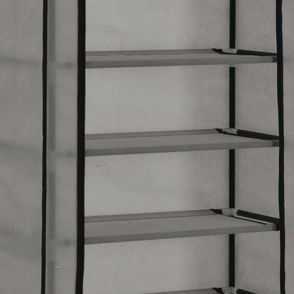 Berkfield Shoe Cabinet with Cover Grey 57x29x162 cm Fabric