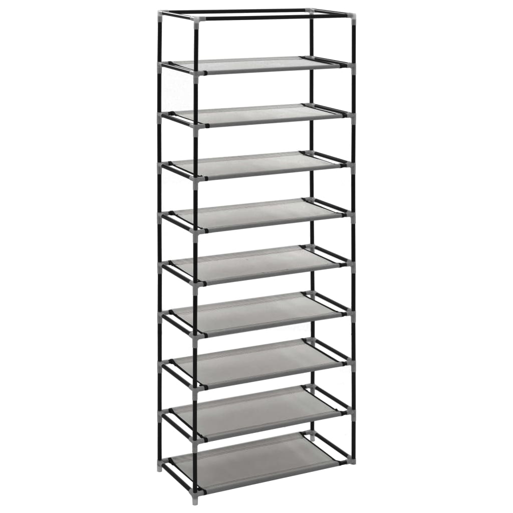 Berkfield Shoe Cabinet with Cover Grey 57x29x162 cm Fabric