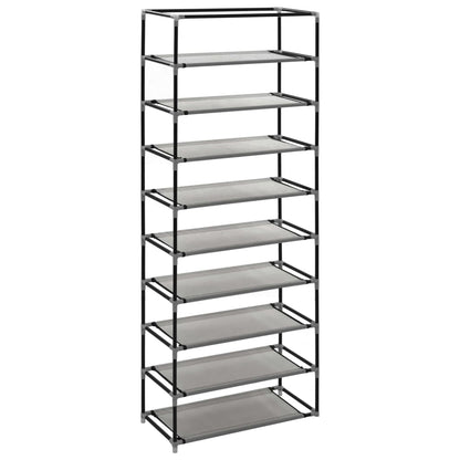 Berkfield Shoe Cabinet with Cover Grey 57x29x162 cm Fabric