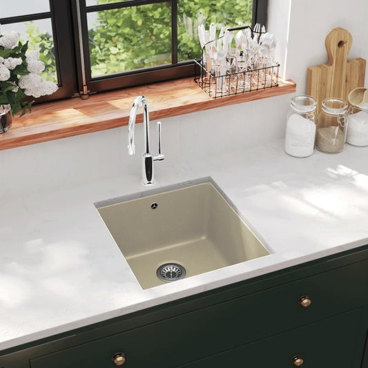 Berkfield Granite Kitchen Sink Single Basin Beige