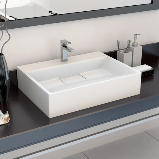 Berkfield Wash Basin 50x38x13 cm Mineral Cast/Marble Cast White