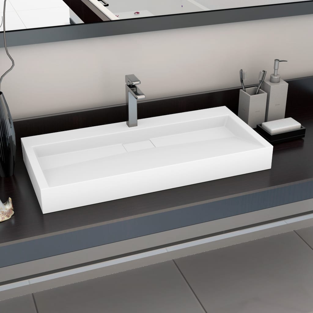 Berkfield Wash Basin 100x46x11 cm Mineral Cast/Marble Cast White