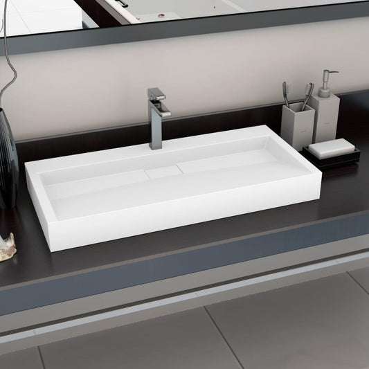 Berkfield Wash Basin 100x46x11 cm Mineral Cast/Marble Cast White
