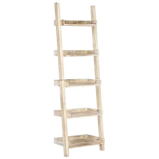 Berkfield Ladder Shelf White 75x37x205 cm Solid Mango Wood