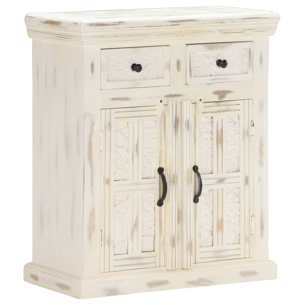 Berkfield Sideboard White 65x30x75 cm Solid Mango Wood
