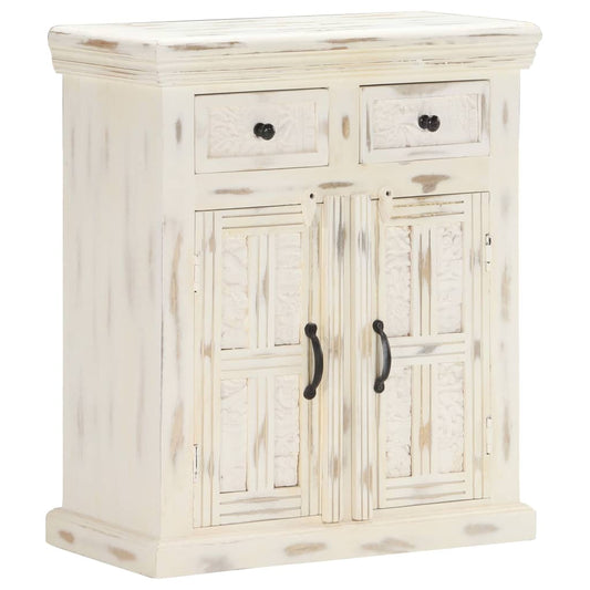 Berkfield Sideboard White 65x30x75 cm Solid Mango Wood