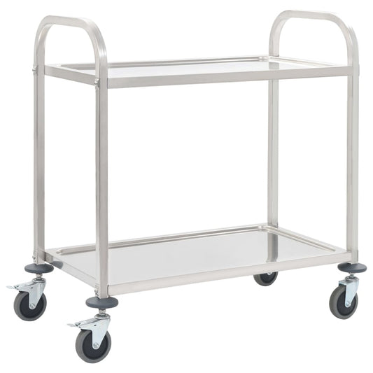 Berkfield 2-Tier Kitchen Trolley 95x45x83.5 cm Stainless Steel
