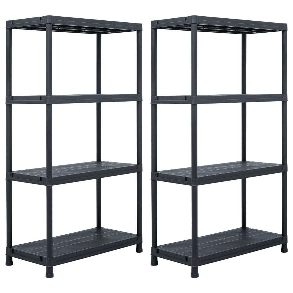 Berkfield Storage Shelf Racks 2 pcs Black 60x30x138 cm Plastic