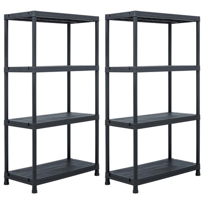 Berkfield Storage Shelf Racks 2 pcs Black 60x30x138 cm Plastic