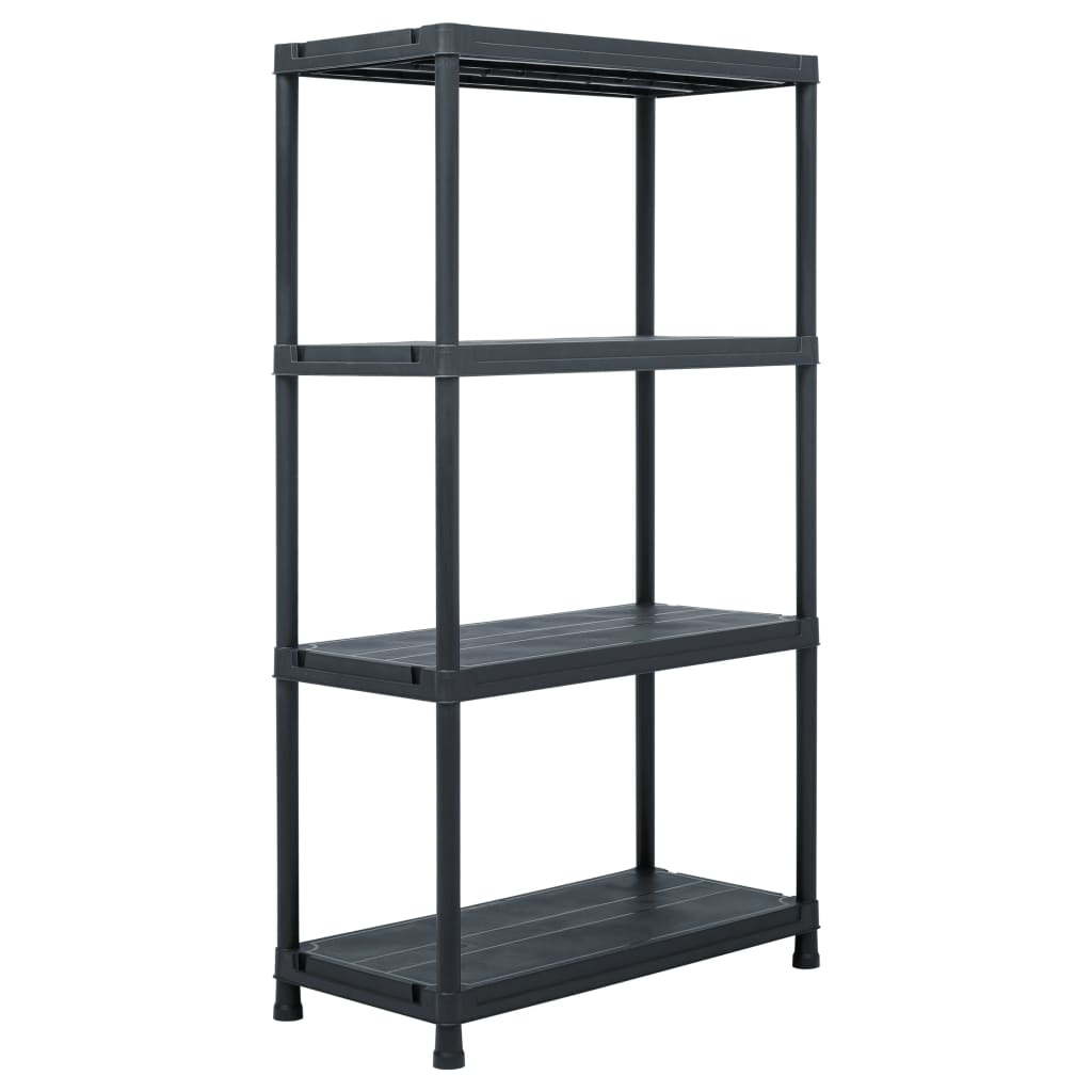 Berkfield Storage Shelf Racks 2 pcs Black 60x30x138 cm Plastic